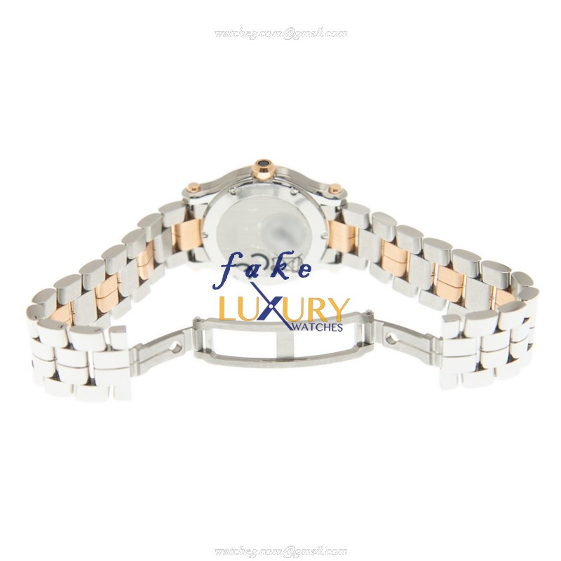 Chopard 278590-6004 HAPPY SPORT Quartz 18kt Rose Gold & Steel Replica Watch - 30mm White Dial - Image 5