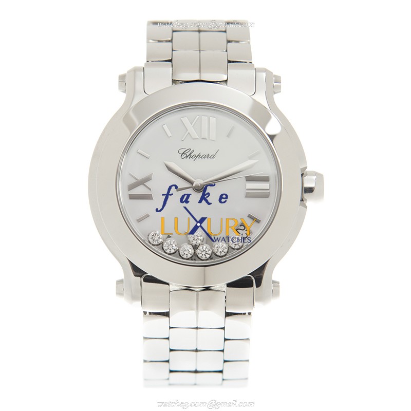 Chopard 278477-3001 Replica Watch, Happy Sport, Quartz, White Dial, Silver Steel - Image 2