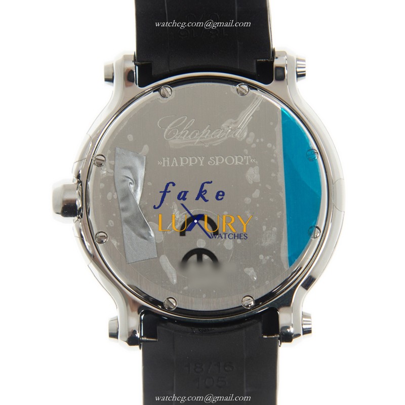 Chopard 278475-3014 Happy Sport Quartz Steel Case Black Dial Rubber Strap Replica Watch - Image 3