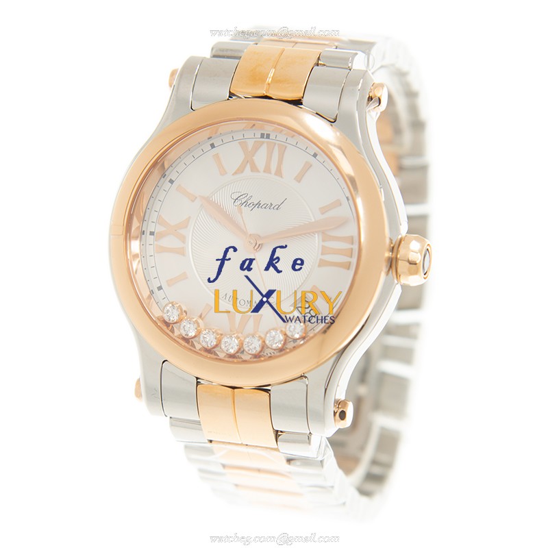 Chopard 278559-6002 Happy Sport Automatic 18kt Rose Gold & Steel Replica Watch - Swiss Movement - Image 3
