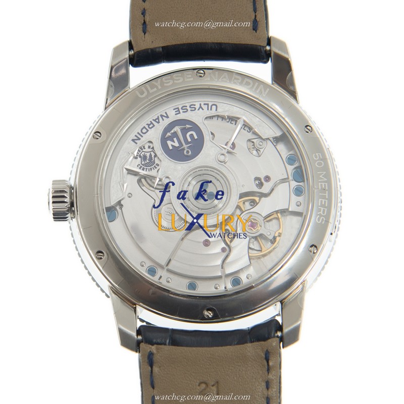 Ulysse Nardin 1183-310/43 MARINE Replica Watch, Blue Dial, Steel Case, Automatic Movement - Image 3
