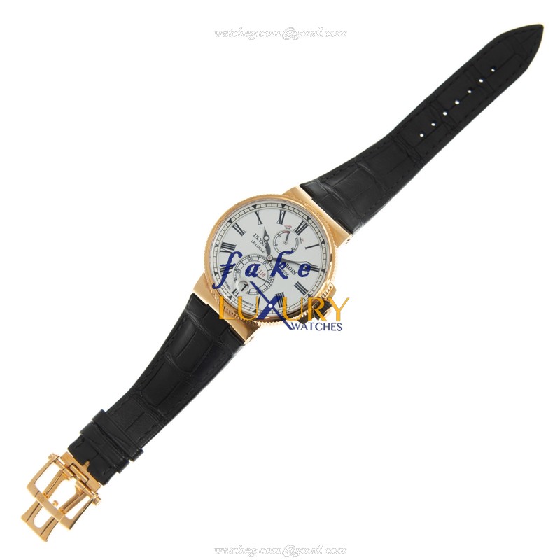 Ulysse Nardin 1186-122/40 MARINE Replica Watch, Automatic, White Dial, 18kt Rose Gold Case - Image 2
