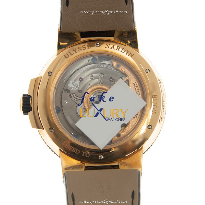 Ulysse Nardin 1186-122/40 MARINE Replica Watch, Automatic, White Dial, 18kt Rose Gold Case - Image 3