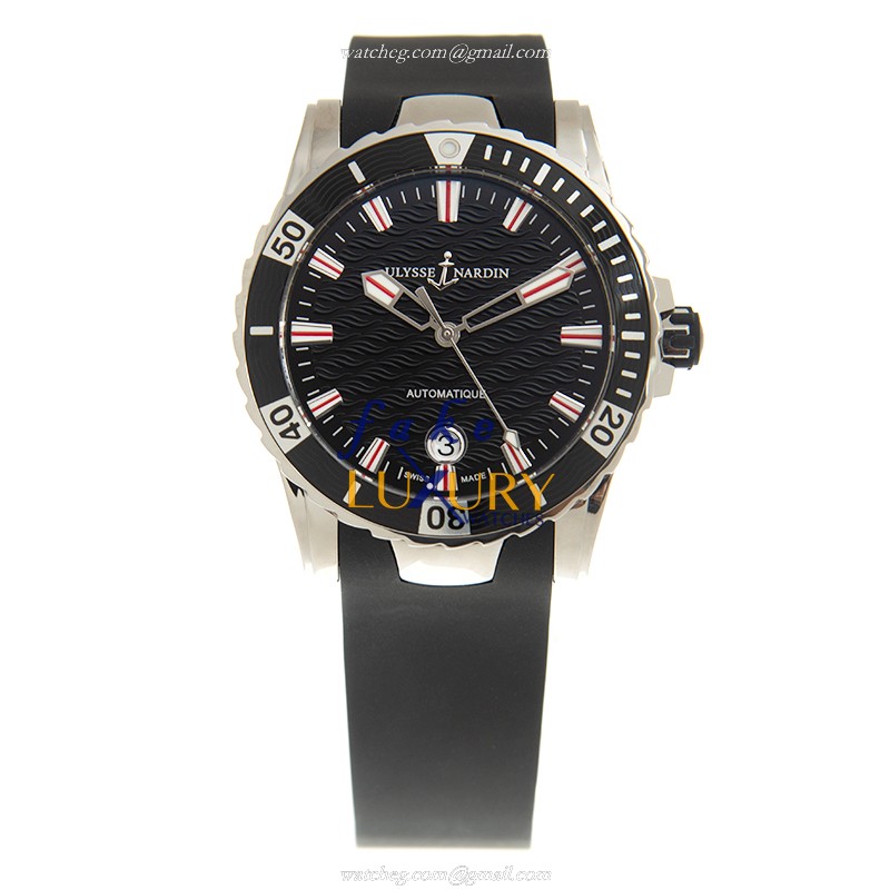8153-180-3/02 - Ulysse Nardin MARINE Replica Watch Automatic Black Dial Rubber Strap - Image 2