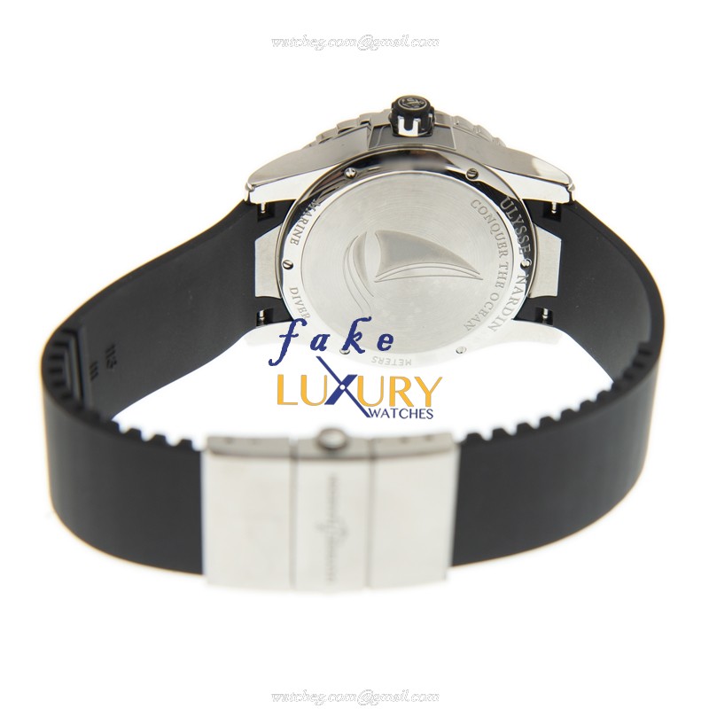 8153-180-3/02 - Ulysse Nardin MARINE Replica Watch Automatic Black Dial Rubber Strap - Image 4