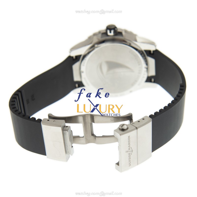 8153-180-3/02 - Ulysse Nardin MARINE Replica Watch Automatic Black Dial Rubber Strap - Image 5