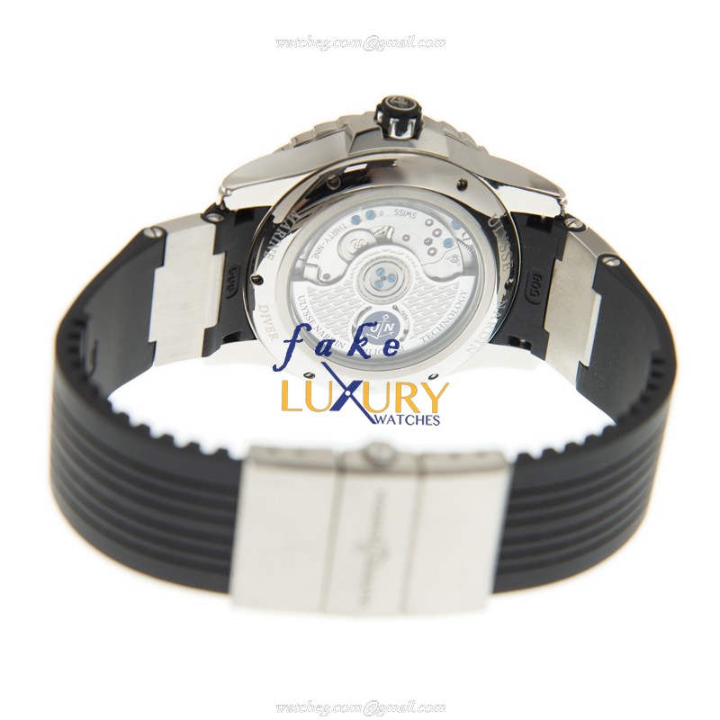 Ulysse Nardin 3203-190-3C/12.12 Replica Watch Automatic Movement, Black Dial, Steel Case, Rubber - Image 4