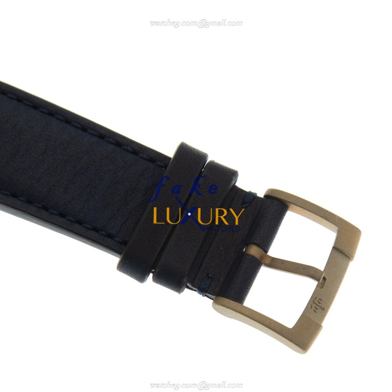 Ulysse Nardin 1187-320LE/63 MARINE Replica Watch, Automatic, Bronze Case, Black Dial, Blue Cowhide - Image 4