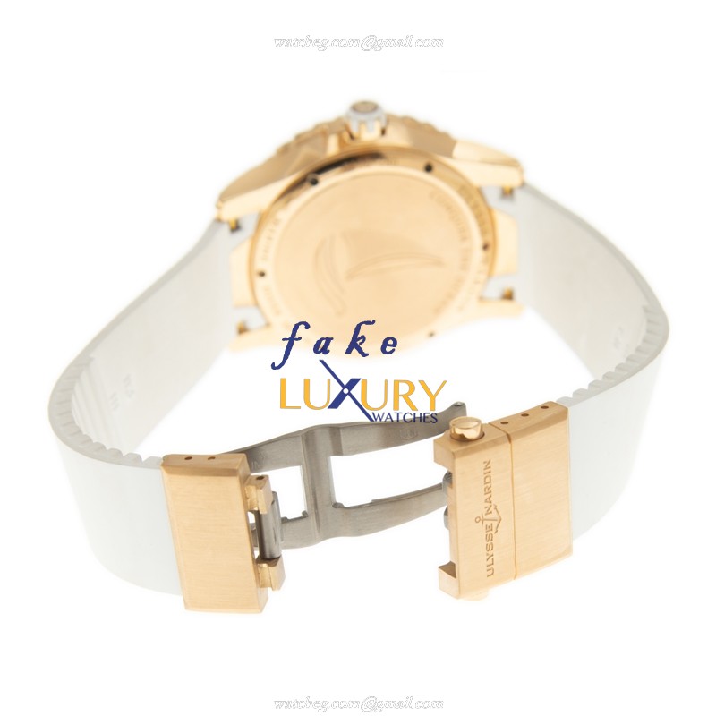 Ulysse Nardin 8156-180E-3C/20 MARINE Replica Watch, White Mother of Pearl Dial, Rose Gold Case - Image 5