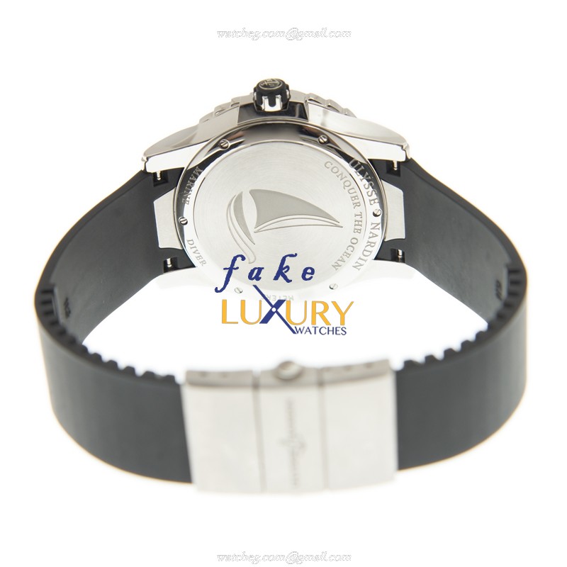 Ulysse Nardin 8153-180E-3C/12 Replica Watch, Black Dial, Steel Case, Rubber Strap, Automatic - Image 4
