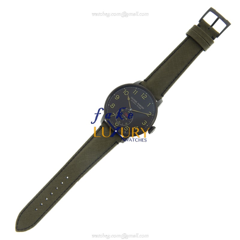 Ulysse Nardin 1183-320LE/BLACK Marine Replica Watch, Automatic, Black Dial, Steel Case, Green - Image 2