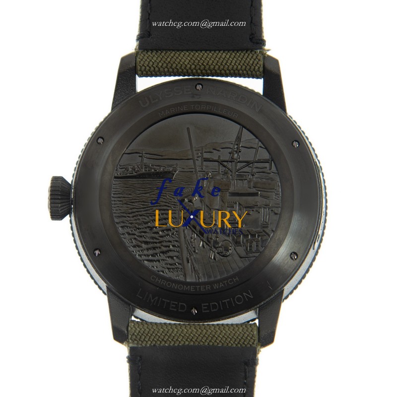 Ulysse Nardin 1183-320LE/BLACK Marine Replica Watch, Automatic, Black Dial, Steel Case, Green - Image 3