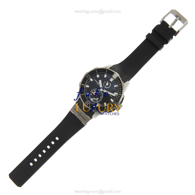 Ulysse Nardin 1183-170-3/92 DIVERS Replica Watch - Automatic Titanium - Black Dial - Rubber Strap - Image 2