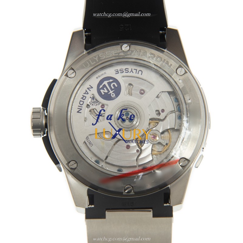 Ulysse Nardin 1183-170-3/92 DIVERS Replica Watch - Automatic Titanium - Black Dial - Rubber Strap - Image 3