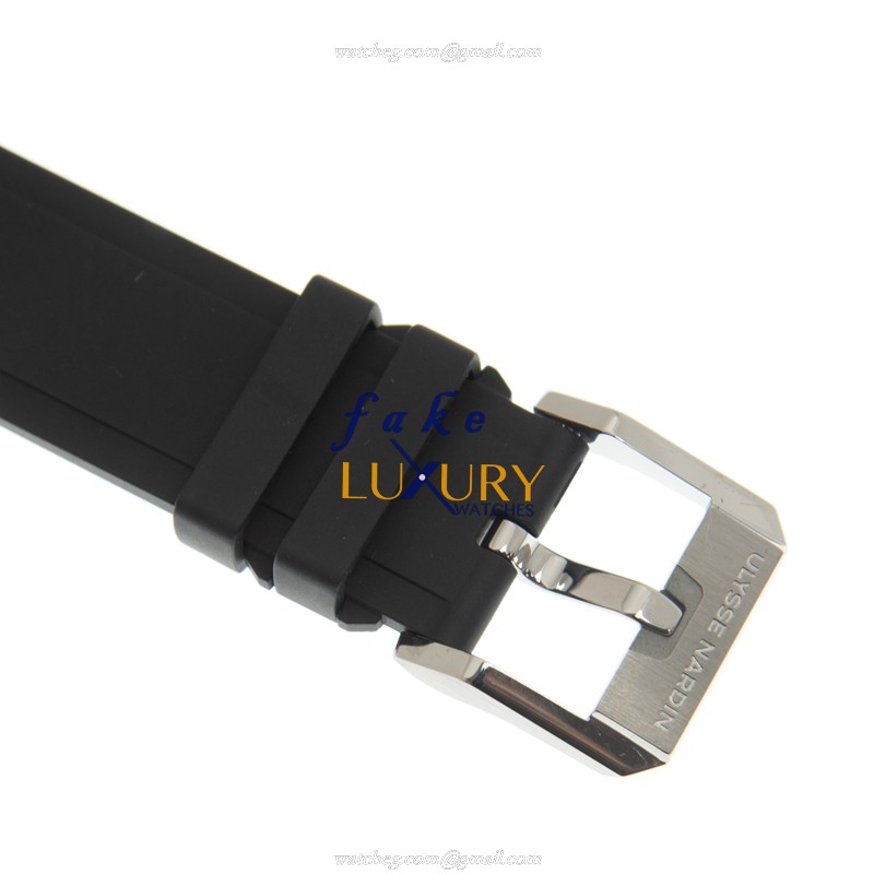 Ulysse Nardin 1183-170-3/92 DIVERS Replica Watch - Automatic Titanium - Black Dial - Rubber Strap - Image 4