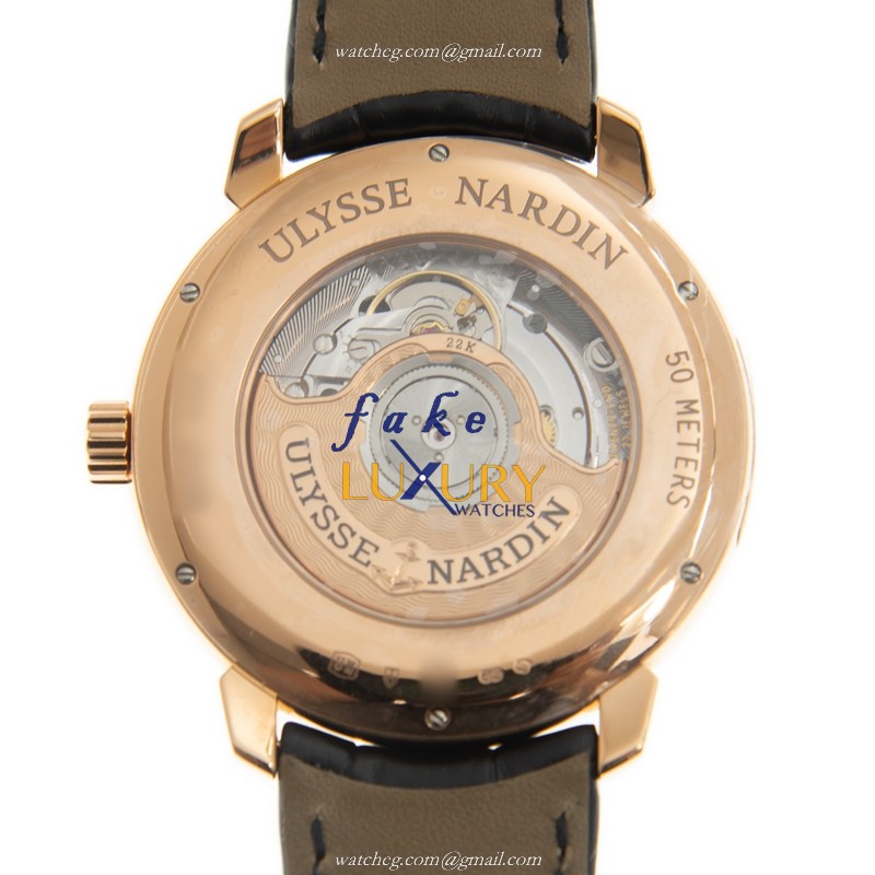 Ulysse Nardin 8152-111-2/SINGE - Replica Watch - Automatic - 18kt Rose Gold - Black Dial - Image 3