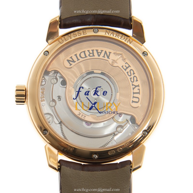 Ulysse Nardin 8106-116-2/90 Replica Watch With Automatic Movement, White Dial, 18kt Rose Gold Case - Image 3