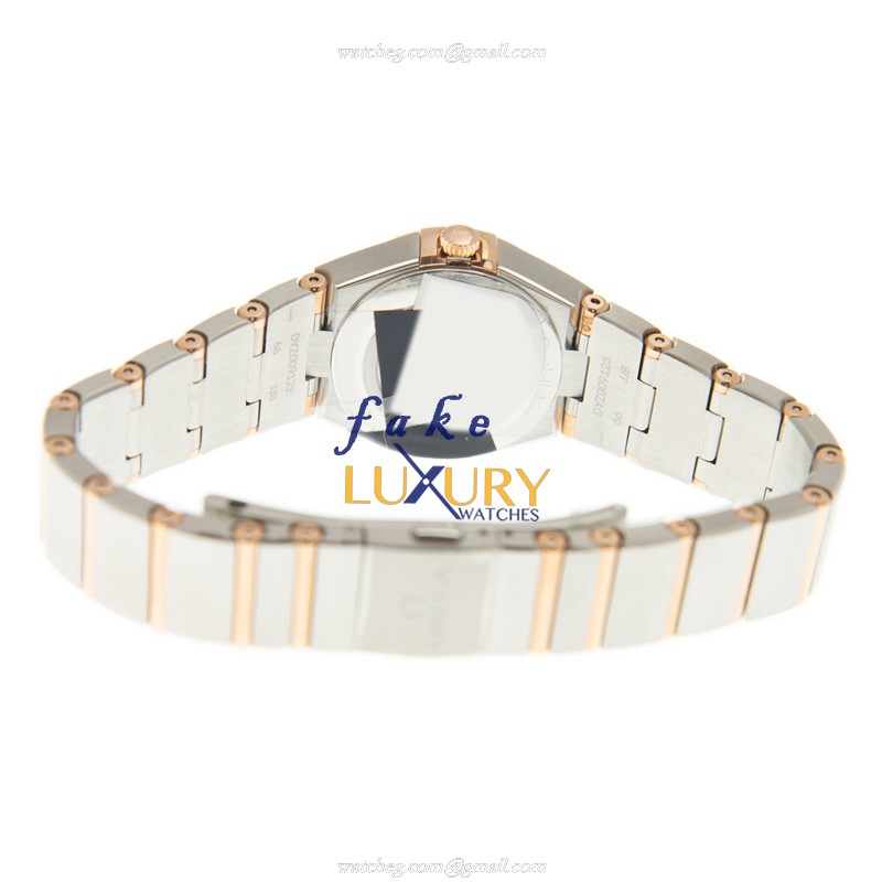 Omega 131.20.25.60.02.001 Constellation Quartz Replica Watch, 18kt Rose Gold & Steel Case, Silver - Image 4