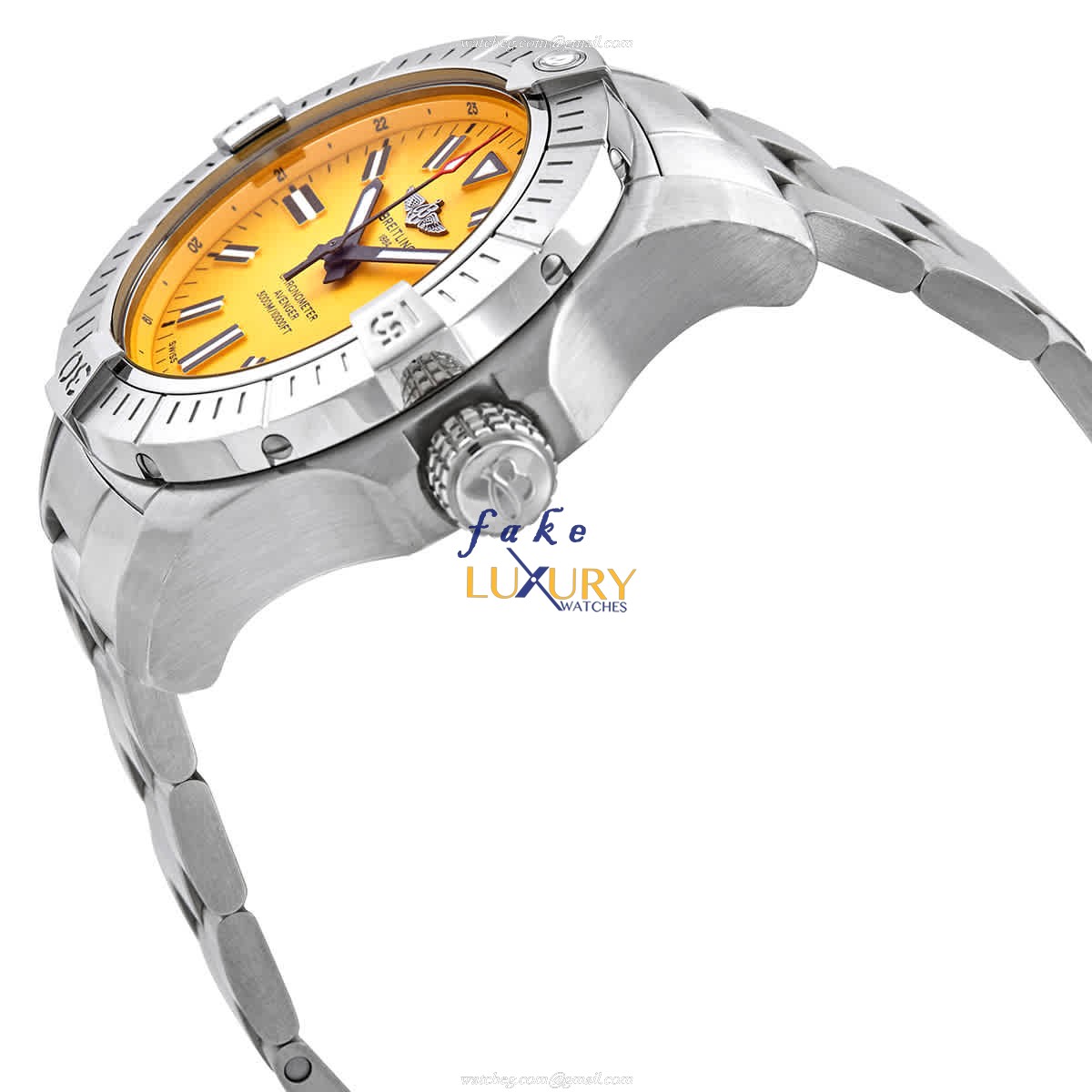 Breitling A17319101I1A1 Avenger II Automatic Stainless Steel Yellow Dial Replica Watch - Image 2