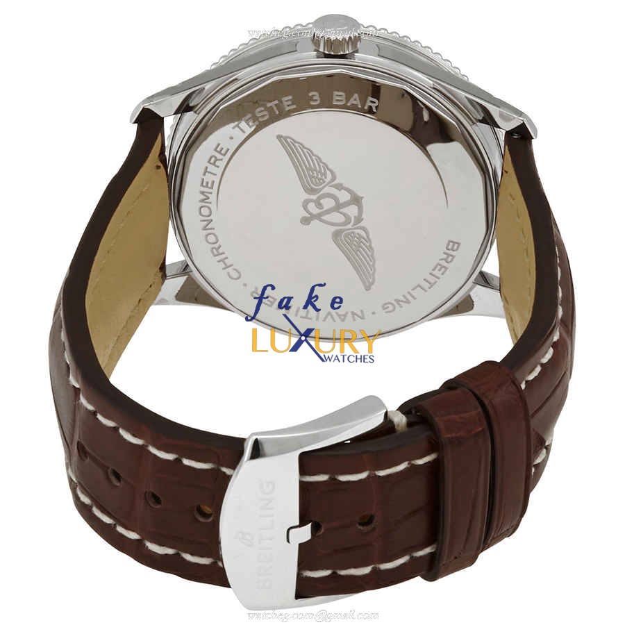 Breitling A17326211G1P1 NAVITIMER 1 Replica Watch, Automatic Movement, Silver Dial, Brown Alligator - Image 3