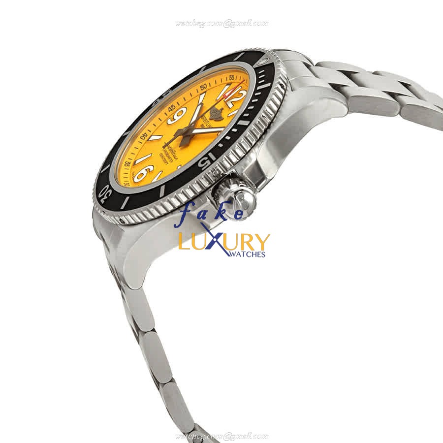 Breitling A17367021I1A1 Superocean Automatic Stainless Steel Yellow Dial Replica Watch - Image 2
