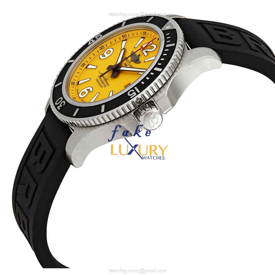 Breitling A17367021I1S2 Superocean Automatic Yellow Dial Stainless Steel Rubber Strap Replica Watch - Image 2