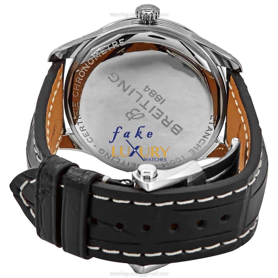 Breitling Premier A37340351G1P1 Automatic Replica Watch With Silver Dial, Black Alligator Strap - Image 3