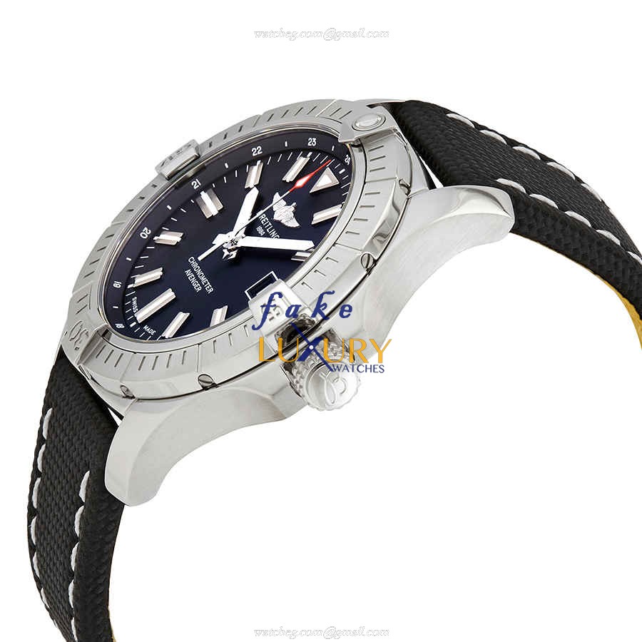 Breitling A17318101B1X2 Avenger II Replica Watch Automatic Blue Dial Steel Case Canvas Strap - Image 2