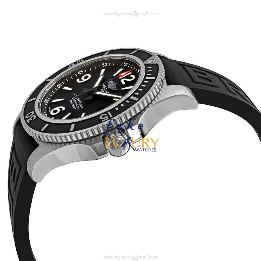 Breitling A17367D71B1S1 Superocean Replica Watch, Automatic, Black Dial, Steel Case, Rubber Strap - Image 2