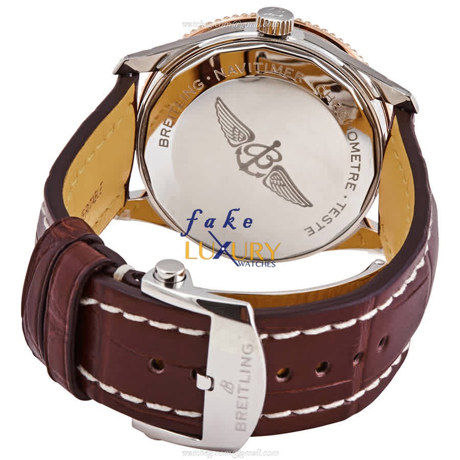 Breitling Navitimer 1 U17326211G1P2 Automatic Silver Dial Brown Alligator Strap Replica Watch - Image 3