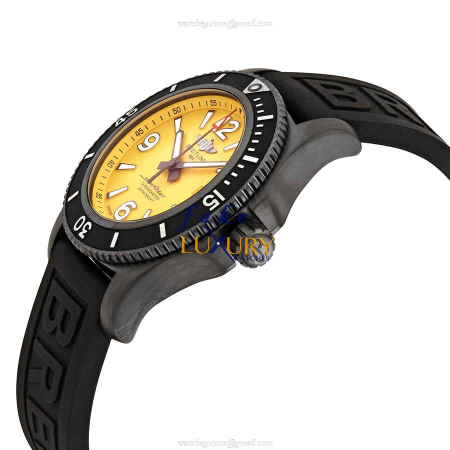 Breitling Superocean M17368D71I1S2 Automatic Yellow Dial Stainless Steel Rubber Replica Watch - Image 2