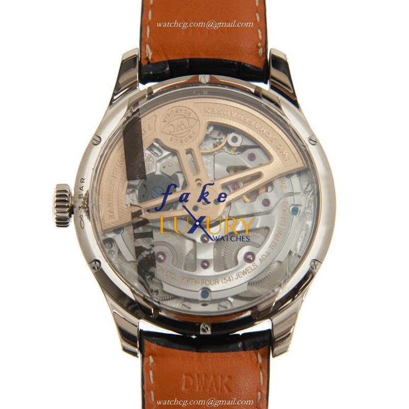 IWC IW503301 PORTUGUESE - Replica Watch - Gray Dial - Automatic - 18kt White Gold - Alligator Strap - Image 3