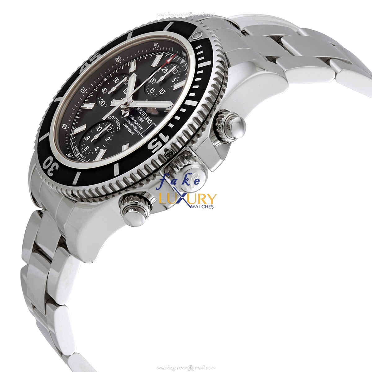 A13311C91B1A1 - Breitling Superocean Replica Watch Automatic Black Dial Steel - Image 2