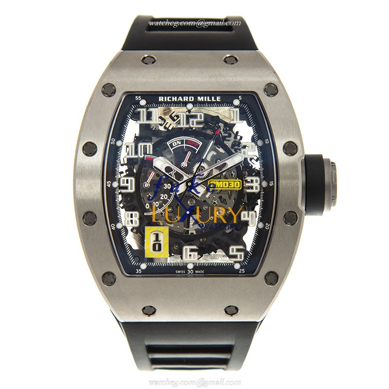 Richard Mille RM030 Ti Replica Watch, Automatic Movement, Titanium Case, Transparent Skull Dial - Image 2