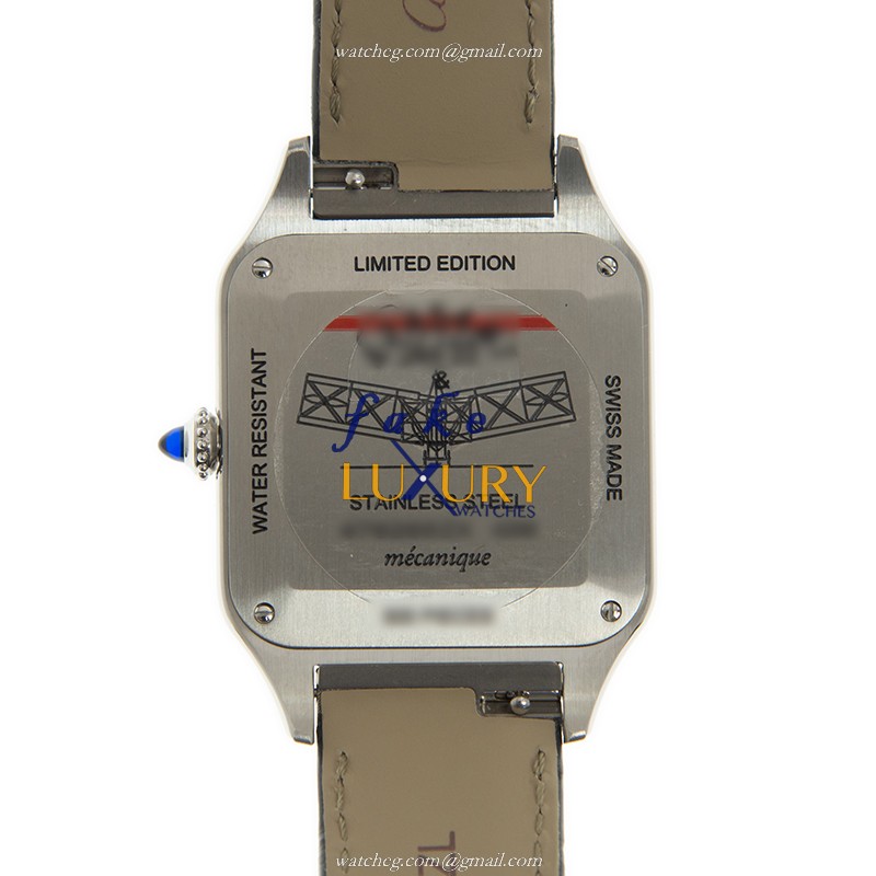 Cartier W2SA0015 Santos Automatic 18kt Gold & Steel Replica Watch, Swiss Movement, Dark Grey Dial - Image 3