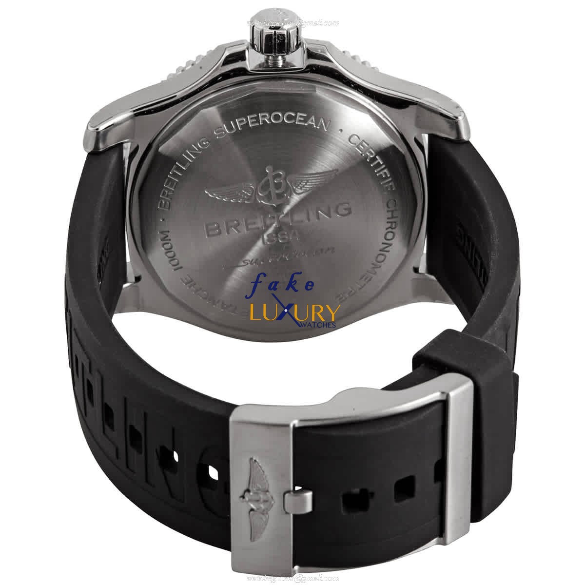 Breitling A17367021I1S1 Superocean 44 Replica Watch, Yellow Dial, Black Rubber Strap - Image 3