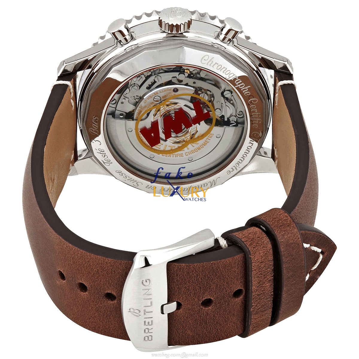 Breitling AB01219A1G1X1 Navitimer 1 Automatic with Beige Dial on Brown Cowhide Strap Replica Watch - Image 3