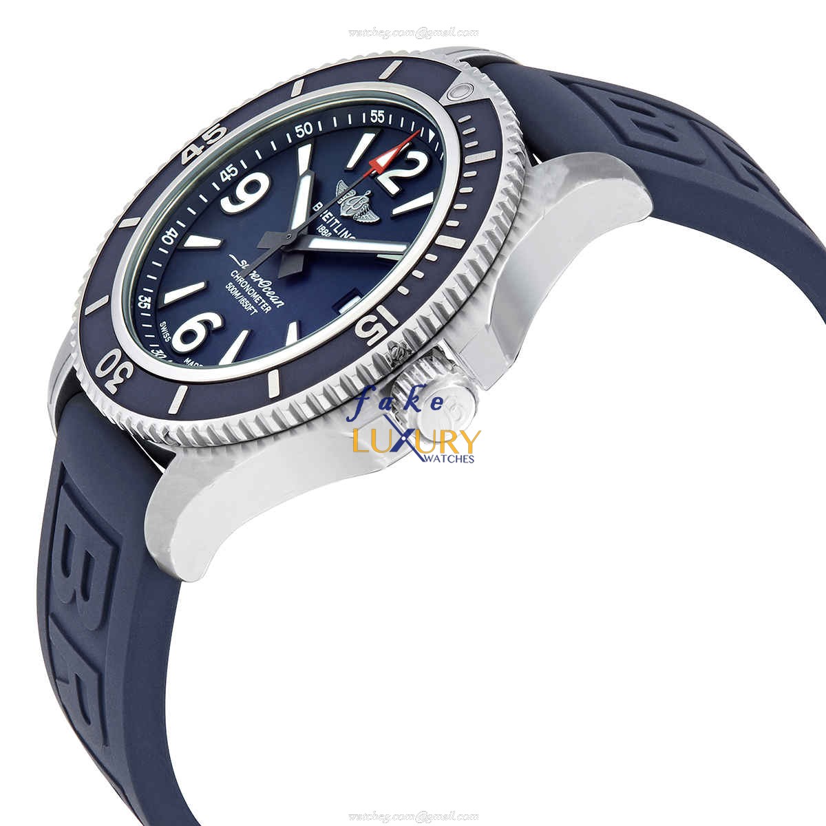Breitling A17366D81C1S1 Superocean Replica Watch, Blue Dial, Automatic Movement, Rubber Strap - Image 2