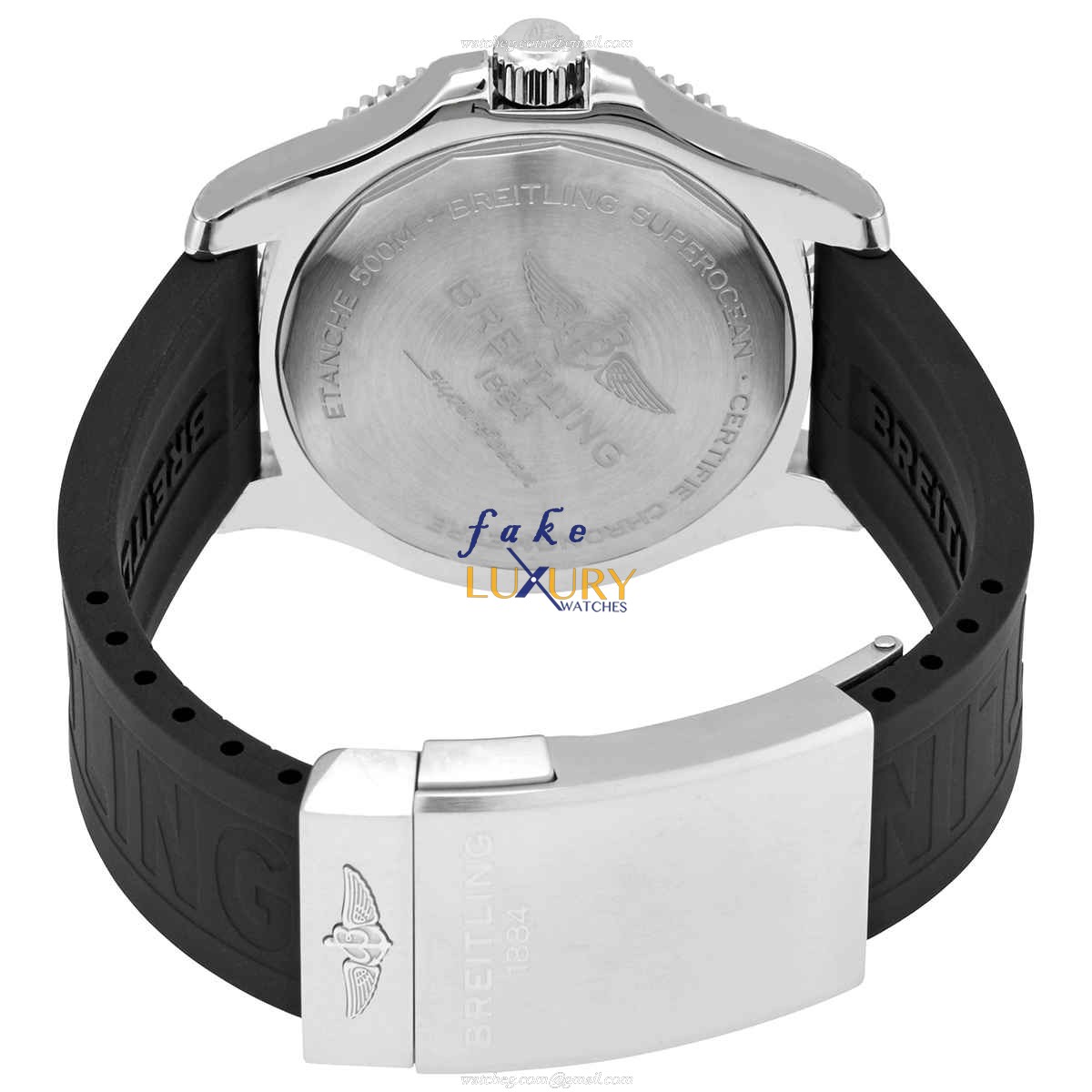 Breitling A17366D71O1S2 Superocean Replica Watch, Orange Dial, Steel Case, Black Rubber Strap - Image 3
