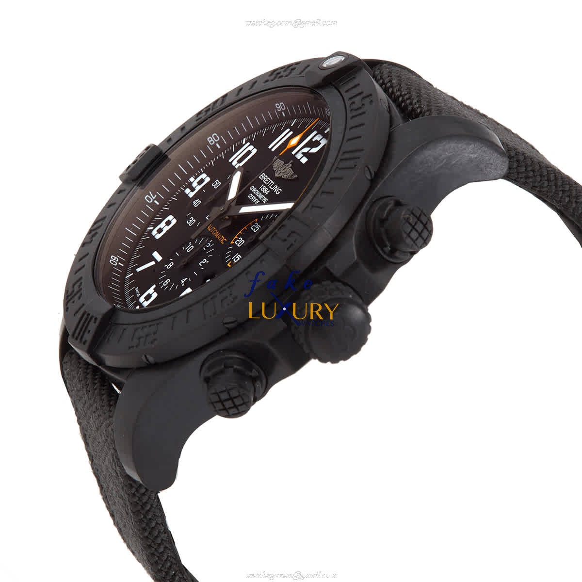 Breitling XB0170E41B1W1 AVENGER II Automatic Carbon Fiber Black Dial Canvas Strap Replica Watch - Image 2