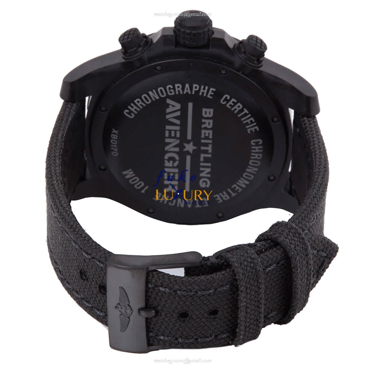 Breitling XB0170E41B1W1 AVENGER II Automatic Carbon Fiber Black Dial Canvas Strap Replica Watch - Image 3