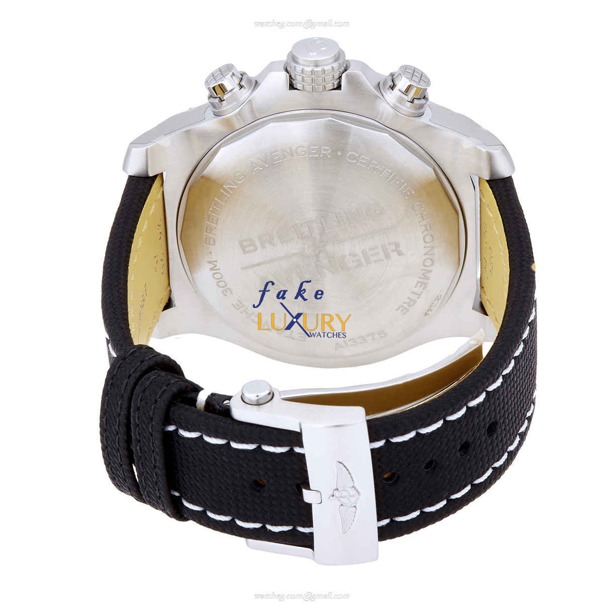 Breitling A13375101B1X2 Avenger II Replica Watch, 48mm Automatic with Black Dial on Fabric Strap - Image 3