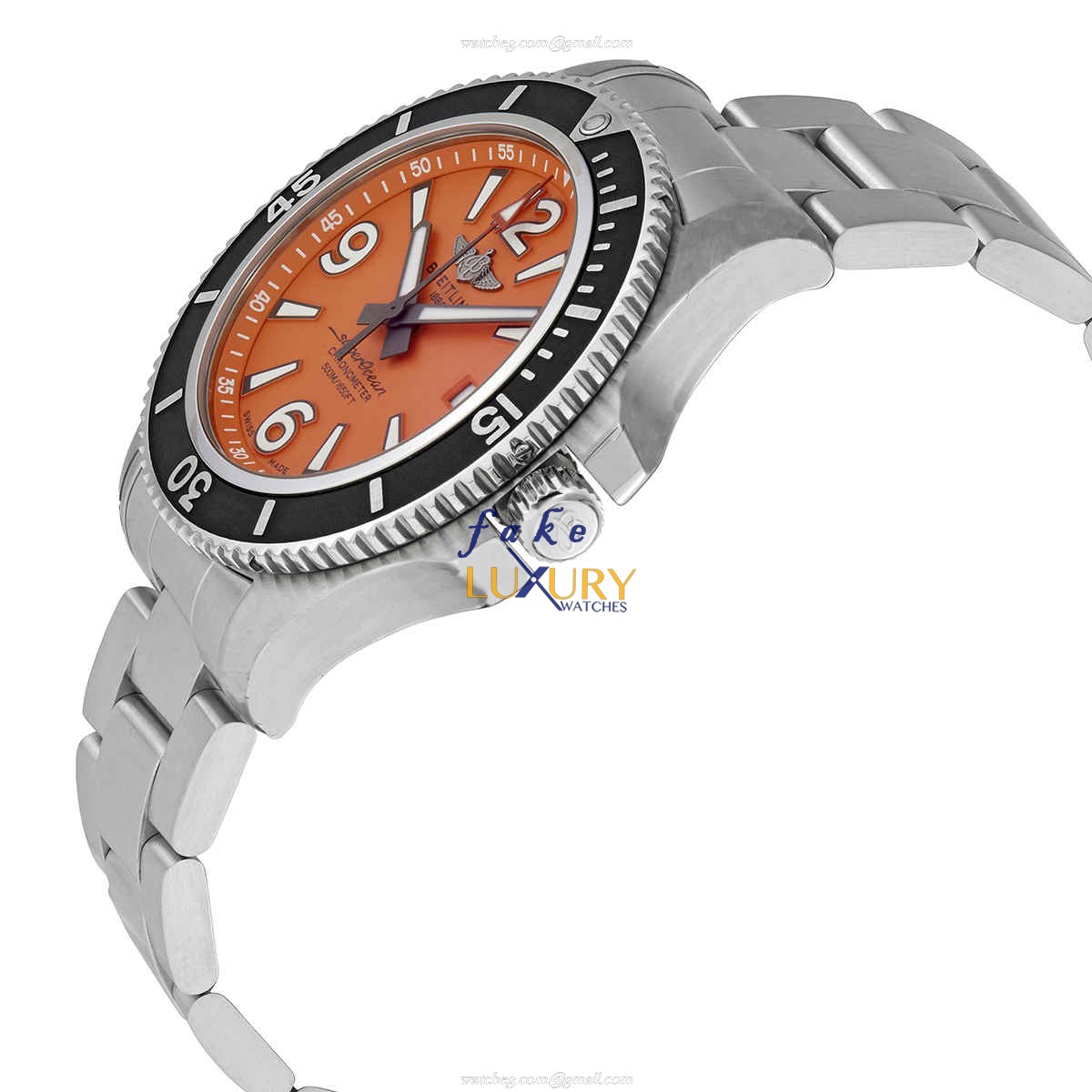A17366D71O1A1 - Breitler Superocean Replica Watch Automatic Orange Dial Steel - Image 2