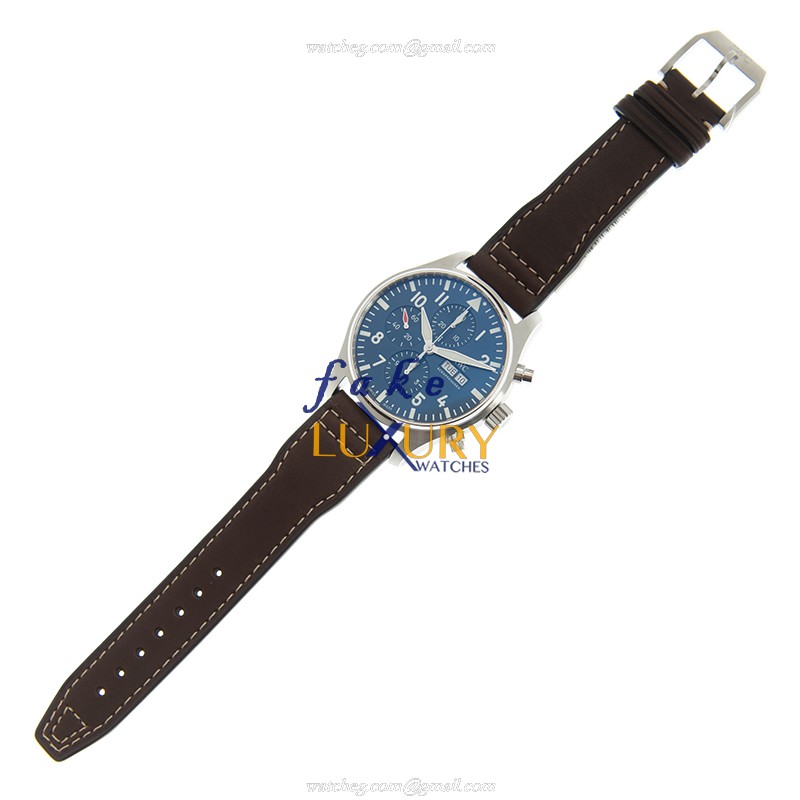 IWC IW377714 - Replica Watch - Automatic - Blue Dial - Steel Case - Brown Cowhide Strap - Image 2