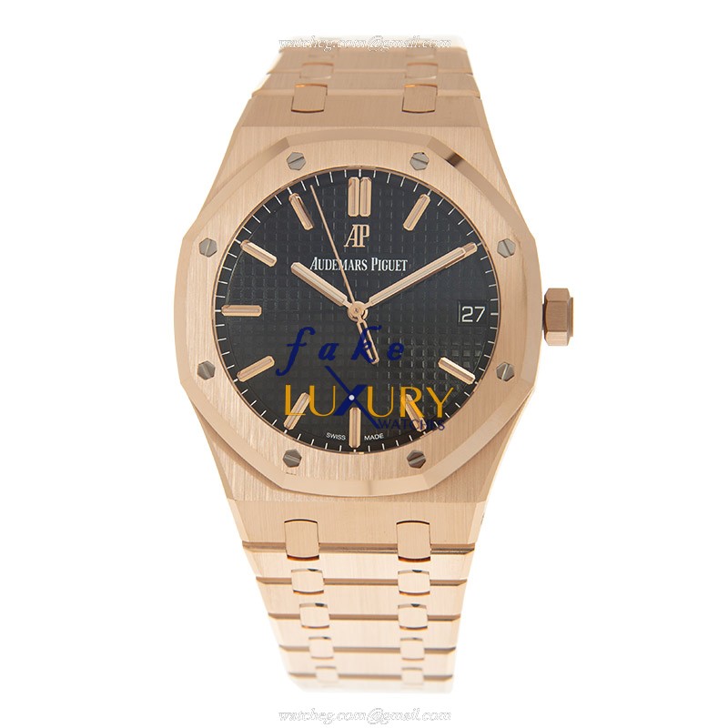 Audemars Piguet 15500OR.OO.1220OR.01 - Royal Oak Replica Watch - Automatic - 18kt Rose Gold - Black - Image 2