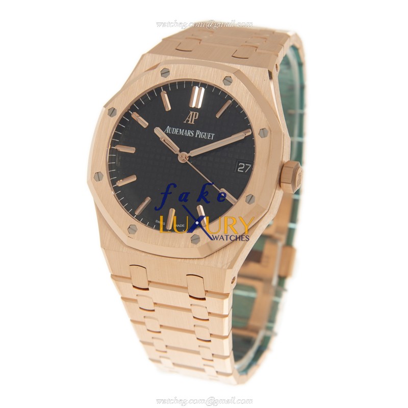 Audemars Piguet 15500OR.OO.1220OR.01 - Royal Oak Replica Watch - Automatic - 18kt Rose Gold - Black - Image 3