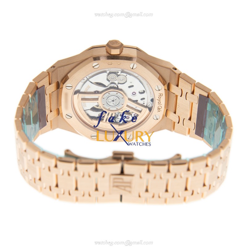 Audemars Piguet 15500OR.OO.1220OR.01 - Royal Oak Replica Watch - Automatic - 18kt Rose Gold - Black - Image 4