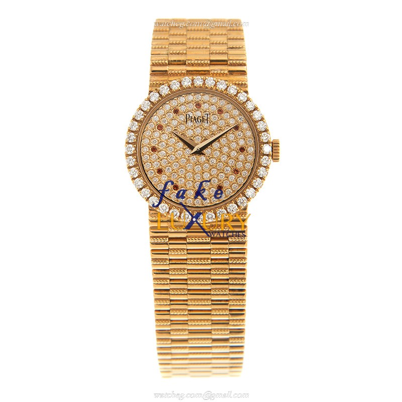 Piaget G0A34150 Replica Watch Tradition Manual Wind 18kt Rose Gold Diamonds Gold Dial - Image 2
