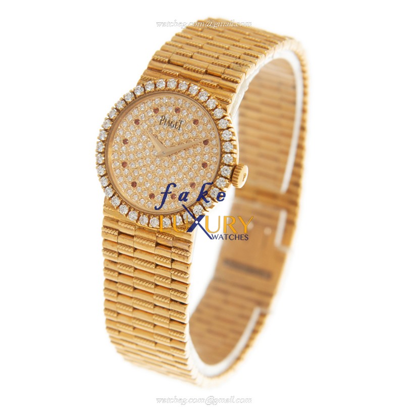 Piaget G0A34150 Replica Watch Tradition Manual Wind 18kt Rose Gold Diamonds Gold Dial - Image 3