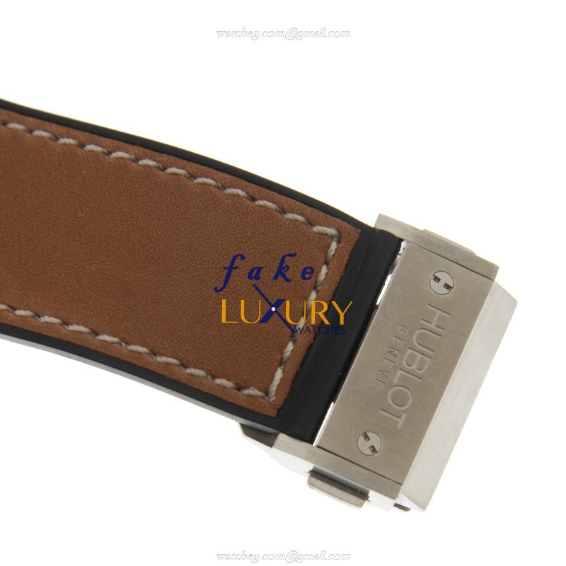 317.NM.1137.VR - Hublot Big Bang Replica Watch - Manual Wind Titanium Black Dial Brown Strap - Image 4